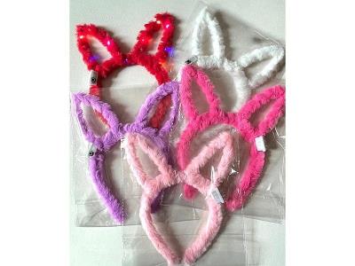 Opakowanie Opaska pluszowa na włosy królik ze światłem MIX