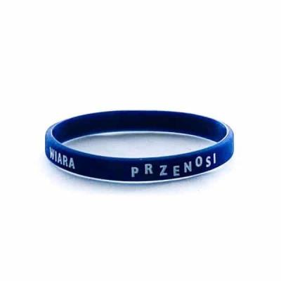 Opakowanie Opaska silikonowa dzieci - Wiara - granatowa wąska