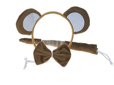 Opakowanie Opaska uszy małpki pluszowe z ogonkiem