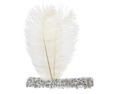 Opakowanie Opaska z piórem Retro biała