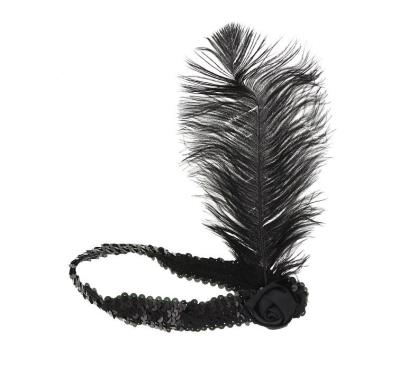 Opakowanie Opaska z piórem Retro czarna