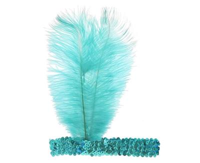 Opakowanie Opaska z piórem Retro turkusowa