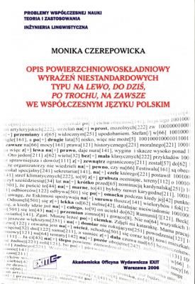 Opis powierzchniowoskładniowy wyrażeń niestand. Autor: Opis powierzchniowoskładniowy. SmakLiter.pl Okładka książki Opis powierzchniowoskładniowy wyrażeń niestand