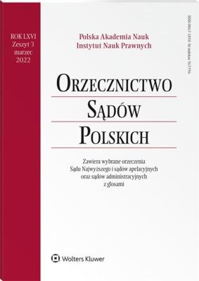 Okładka książki Orzecznictwo Sądów Polskich 3/2022