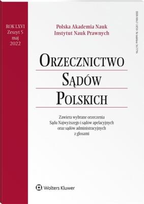 Okładka książki Orzecznictwo Sądów Polskich 5/2022