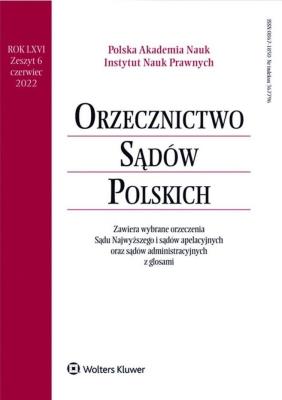 Okładka książki Orzecznictwo Sądów Polskich 6/2022