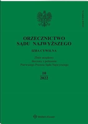 Okładka książki Orzecznictwo Sądu Najwyższego 10/2022