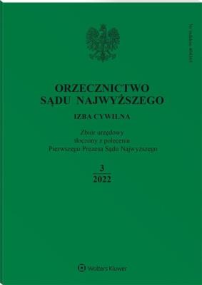 Okładka książki Orzecznictwo Sądu Najwyższego 3/2022