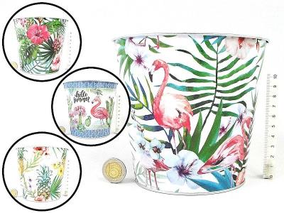 Opakowanie Osłonka na doniczkę metalowa 15x14cm MIX