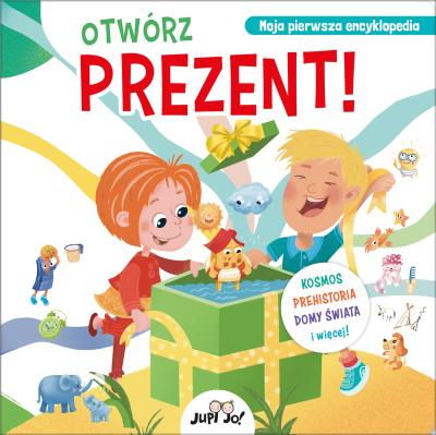 Otwórz prezent! Kosmos prehistoria domy świata i więcej!. Autor: Leone Luca, Mancini Paolo. SmakLiter.pl Okładka książki Otwórz prezent! Kosmos prehistoria domy świata i więcej!