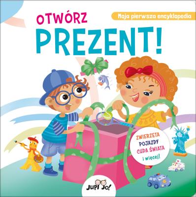 Otwórz prezent!. Zwierzęta, pojazdy, cuda świata i. Autor: Luca de Leone, Mancini Paolo, Angelica Yaroshevich. SmakLiter.pl Okładka książki Otwórz prezent!. Zwierzęta, pojazdy, cuda świata i