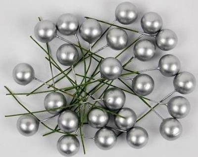 Opakowanie Owoce ostrzokerzewu 12cm srebrne