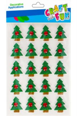 Opakowanie Ozdoba BN choinka samoprzylepna brokatowa 20szt