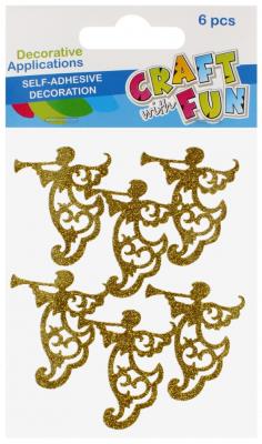 Opakowanie Ozdoba BN naklejki aniołki brokatowe złoto 6szt.