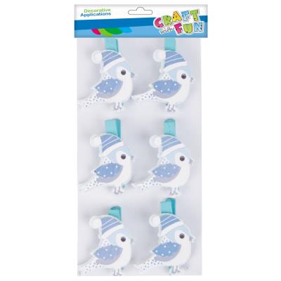 Opakowanie Ozdoba dekoracyjna spinacz ptaszek 6szt.