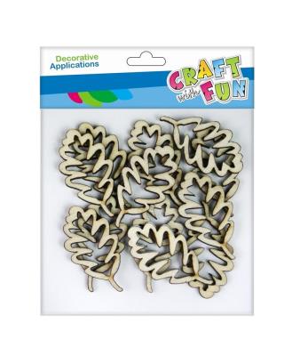 Opakowanie Ozdoba drewniana samoprzylepne listki dębu 12szt