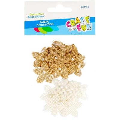 Opakowanie Ozdoba kwiatuszek tkanina naturalny/biel 20szt