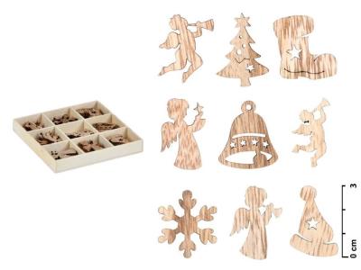 Opakowanie Ozdoby drewniane 3cm 27szt