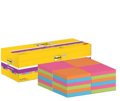 Paczka Karteczki samoprzylepne 76x76mm mix kolorów 24 szt.. Wydawca: Post-It. SmakLiter.pl Opakowanie Paczka Karteczki samoprzylepne 76x76mm mix kolorów 24 szt.