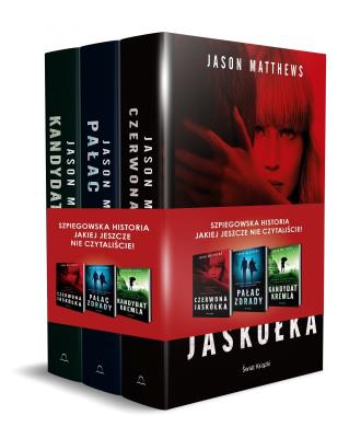 Pakiet: Kandydat Kremla / Pałac zdrady / Czerwona jaskółka. Autor: Ananda Gupta i Jason Matthews. SmakLiter.pl Okładka książki Pakiet: Kandydat Kremla / Pałac zdrady / Czerwona jaskółka