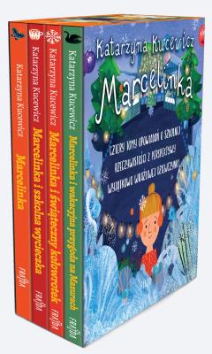Pakiet Marcelinka / Marcelinka i świąteczny kołowrotek / Marcelinka i wakacyjna przygoda na Mazurach / Marcelinka i wycieczka szkolna. Autor: Katarzyna Kucewicz. SmakLiter.pl Okładka książki Pakiet Marcelinka / Marcelinka i świąteczny kołowrotek / Marcelinka i wakacyjna przygoda na Mazurach / Marcelinka i wycieczka szkolna