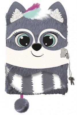 Opakowanie Pamiętnik A5 Włochacz z kłódką 3D Racoon 96 k.