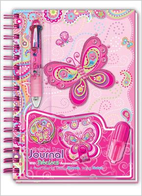 Opakowanie Pamiętnik na spirali z długopisem i akcesoriami motylki