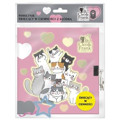 Opakowanie Pamiętnik świecący z kłódką Cleo i Frank DERFORM