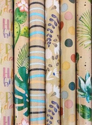 Opakowanie Papier ozdobny z nadrukiem Kraft mix