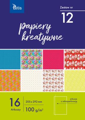 Papiery kreatywne zestaw 12 A5 16 ark.. Wydawca: TETIS. SmakLiter.pl Opakowanie Papiery kreatywne zestaw 12 A5 16 ark.