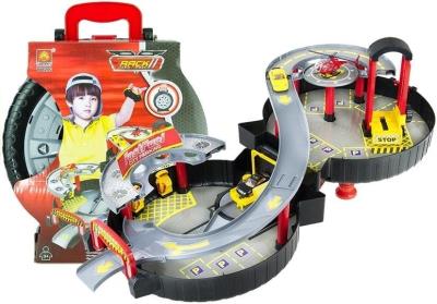 Opakowanie Parking garaż samochodowy zamknięty w kole walizka