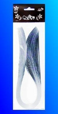 Opakowanie Paski do quillingu 10mmx50cm brokatowe srebrne 50s