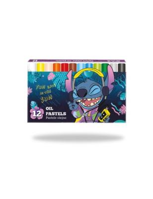 Pastele olejne Disney Core Stitch 12 kolorów. Wydawca: Patio. SmakLiter.pl Opakowanie Pastele olejne Disney Core Stitch 12 kolorów