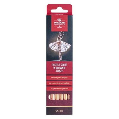Opakowanie Pastele suche w drewnie 8820 brązy 6szt.