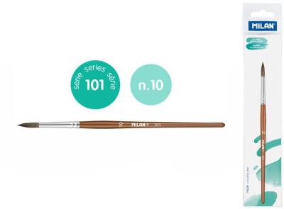 Opakowanie Pędzel okrągły z włosia koziego seria 101 nr 10 Milan 1 szt. na blistrze