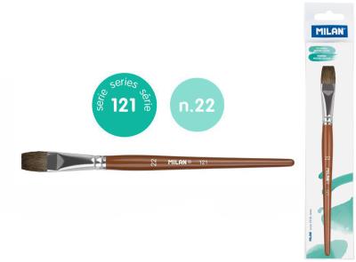Opakowanie Pędzel płaski z włosia koziego seria 121 nr 22 Milan 1 szt. na blistrze