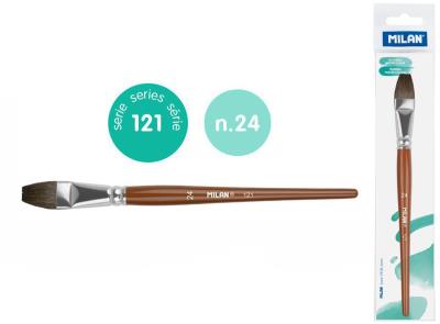 Opakowanie Pędzel płaski z włosia koziego seria 121 nr 24 Milan 1 szt. na blistrze