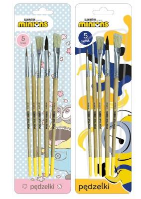 Opakowanie Pędzelki z naturalnego włosia Minionki 5szt
