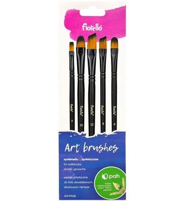 Pędzle artystyczne nylonowe 5szt. Wydawca: Fiorello. SmakLiter.pl Opakowanie Pędzle artystyczne nylonowe 5szt