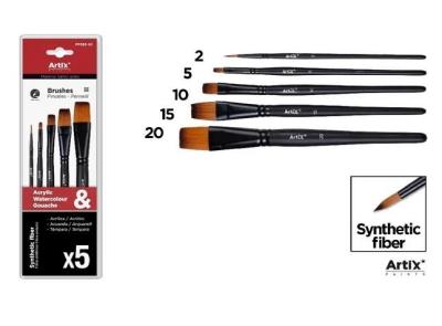 Pędzle syntetyczne 5szt. Wydawca: Artix. SmakLiter.pl Opakowanie Pędzle syntetyczne 5szt