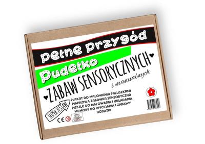 Okładka książki Pełne przygód pudełko zabaw sensorycznych..