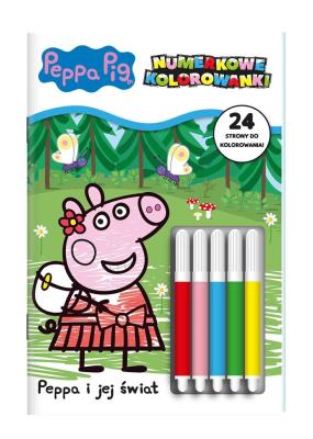 Okładka książki Peppa Pig Numerkowe kolorowanki cz.2 Peppa i jej..