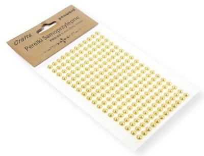 Opakowanie Perełki samoprzylepne złoty chrom 6mm