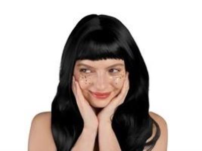 Opakowanie Peruka długie włosy czarne