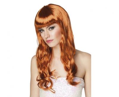 Opakowanie Peruka falowane rude włosy