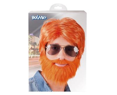 Opakowanie Peruka męska Dude, ruda z brodą
