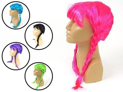 Opakowanie Peruka neonowa z warkoczami 50cm mix