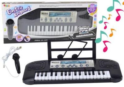 Opakowanie Pianinko elektryczne stojak mikrofon czarne