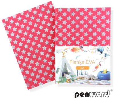 Opakowanie Pianka A4 z gwiazdkami brokatowymi czerwona 5szt