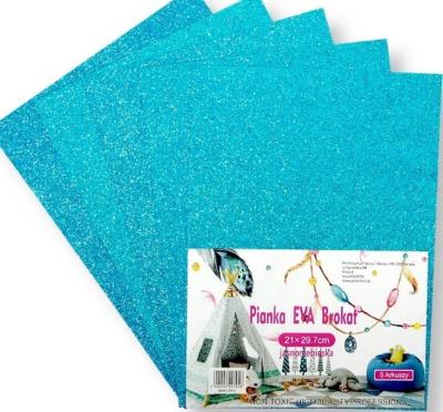 Opakowanie Pianka brokatowa jasnoniebieska 21x29,7cm 5szt